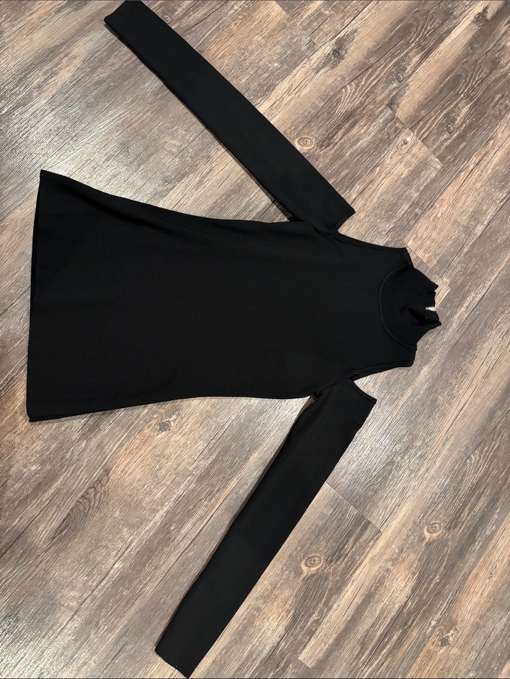 WHBM Black Cold-Shoulder Long Sleeve Dress - Brand